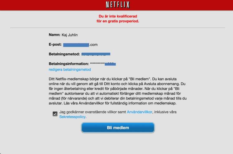 Netflix ej kvalificerad rev